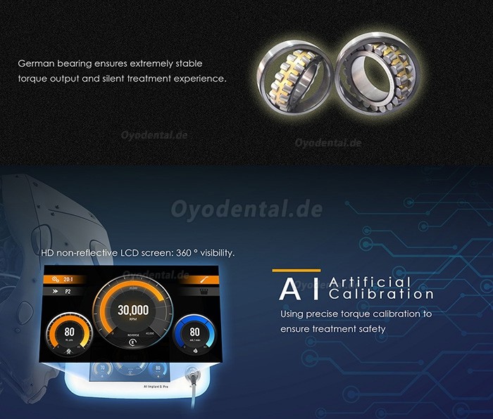 Pluspower®Ai-S-Pro Bürstenloser Motor für die Zahnimplantatchirurgie mit 20:1-Winkelstück